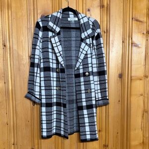 Kasper Black and White Plaid Blazer